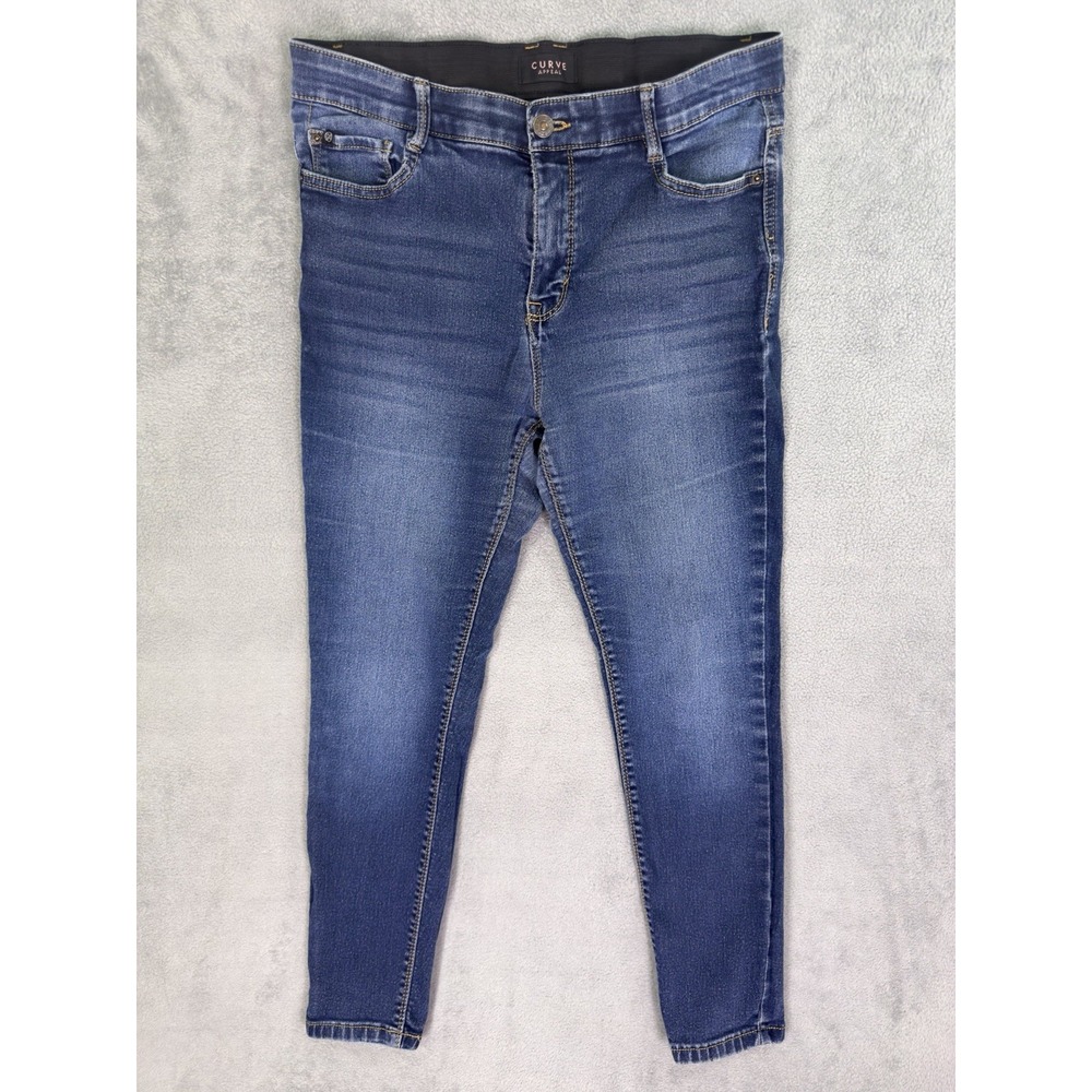 Curve Appeal Jeans Womens 10/30 Blue Skinny Dark Wash Denim Mid Rise Stretch